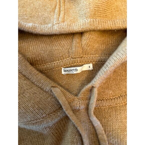House of CB Camel Knit Hoodie Pullover - Size Small Lounge Sweater - Picture 3 of 4